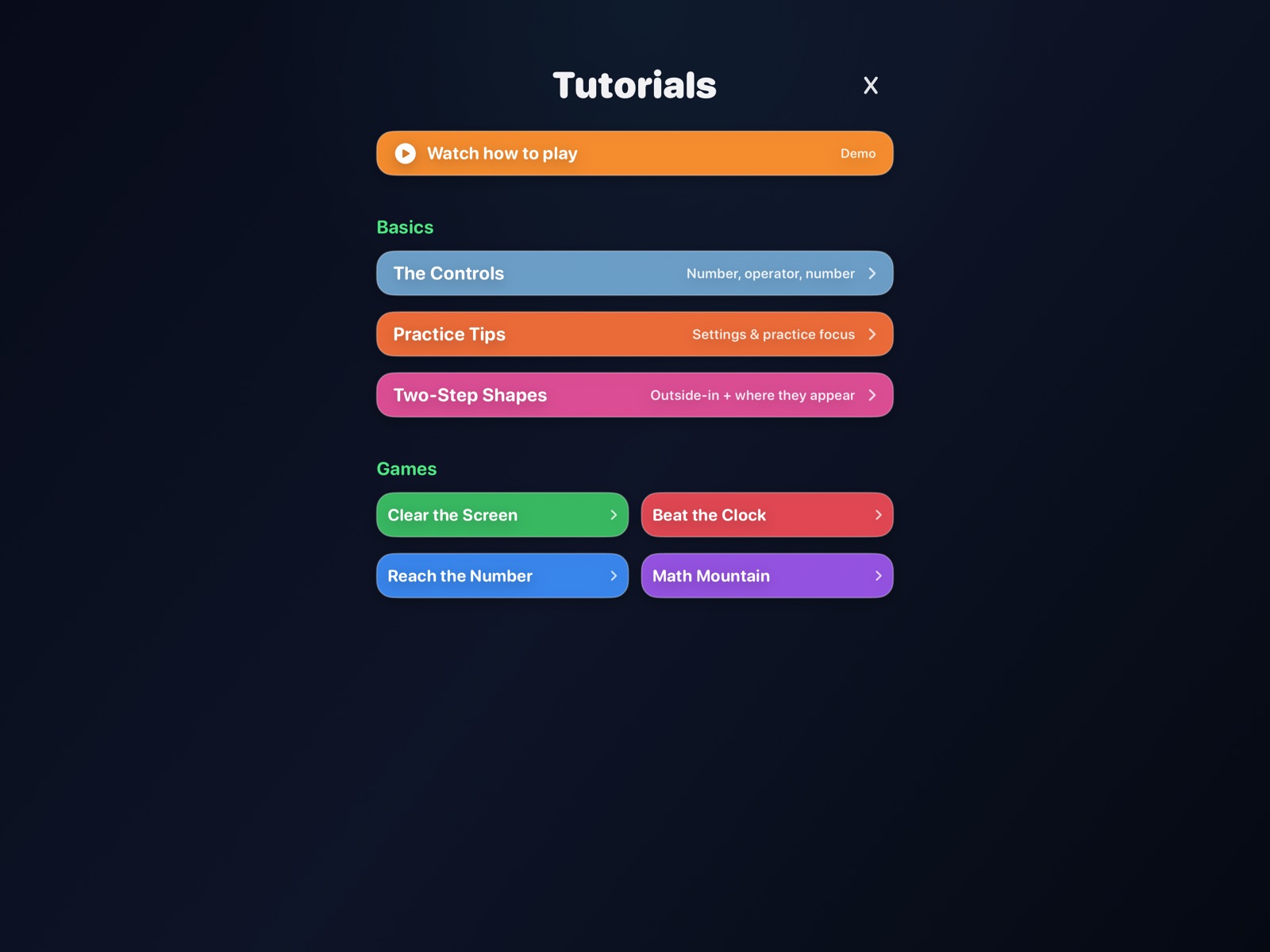 Tutorials hub for Math Colors.
